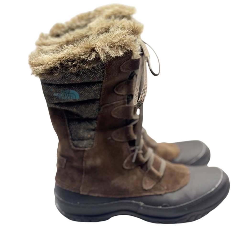 The North Face Nuptse Purna Primaloft 200g Waterproof Brown Boots Women 8M
